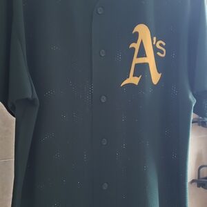 Majestic Dark Green and Gold A's Men's Jersey